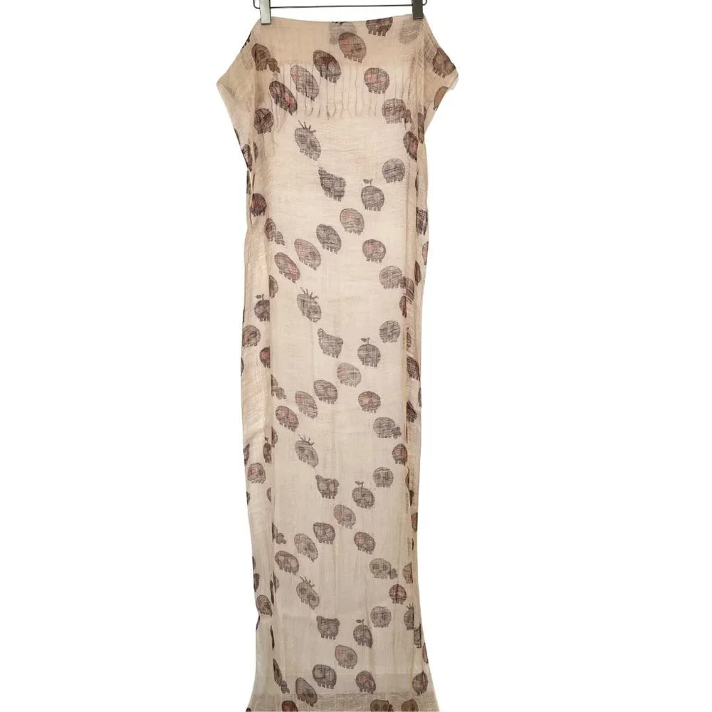 100% Linen Skull Scarf - Picture 3 of 10